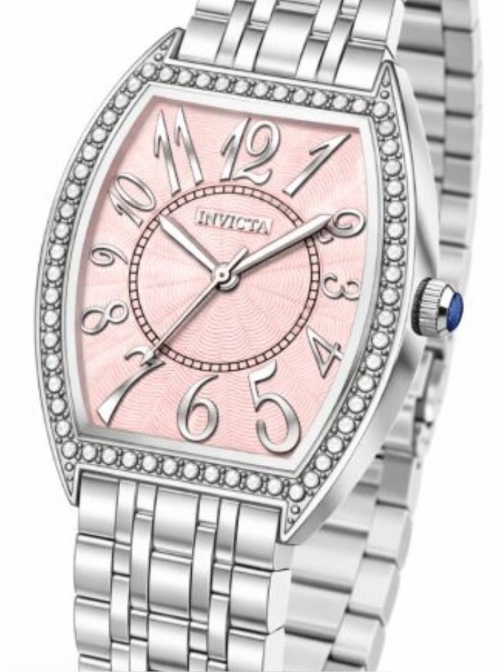 Invicta Wildflower Ladies Quartz Watch 69270 Pink Guilloche Dial Crystal Bezel
